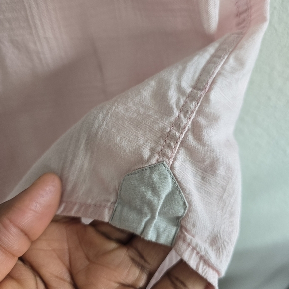 VTG Guess Shirt Men Sz Large Pink Snap Buttons Short Sleeve Pockets Cssual - Picture 10 of 15